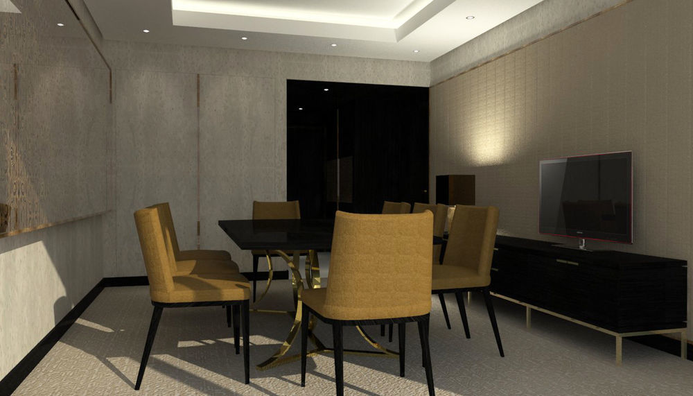 Doubletree By Hilton Minsk Hotel Bagian luar foto 3D rendering of a dining room